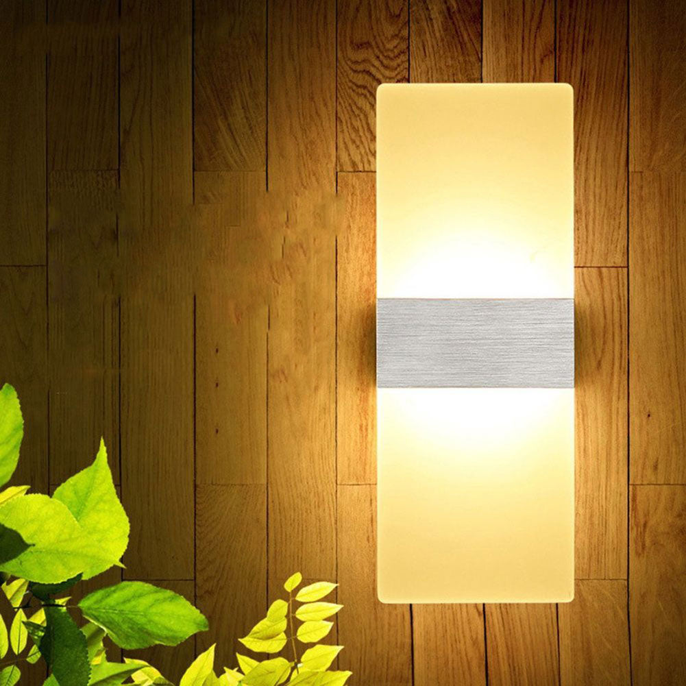 Modern 3W Rectangular Acrylic LED Wall Sconces Light Bedside Decoration Lamp