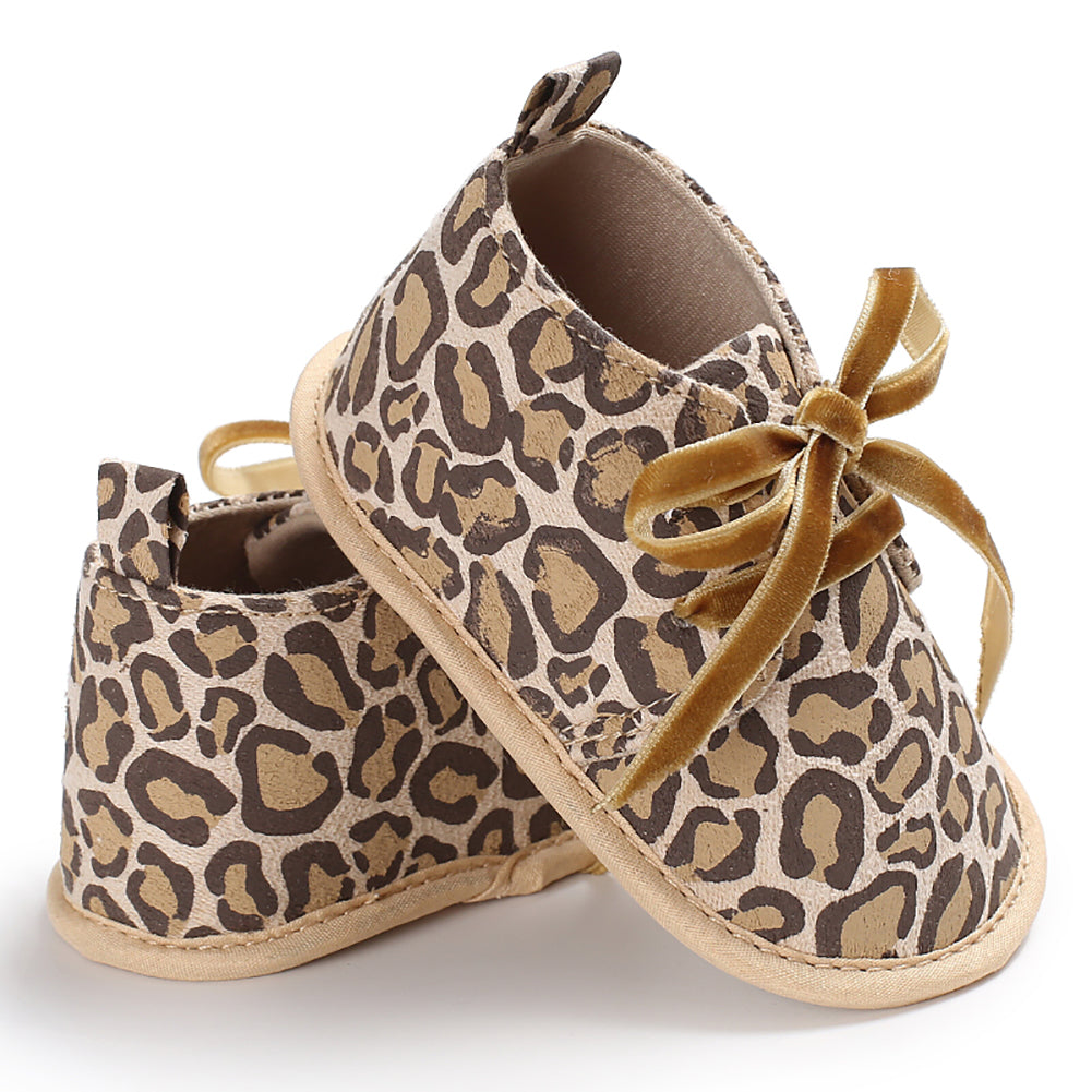 Baby Toddler Boy Girl Leopard Print Canvas Anti-Slip Sneakers Walking Shoes Crib