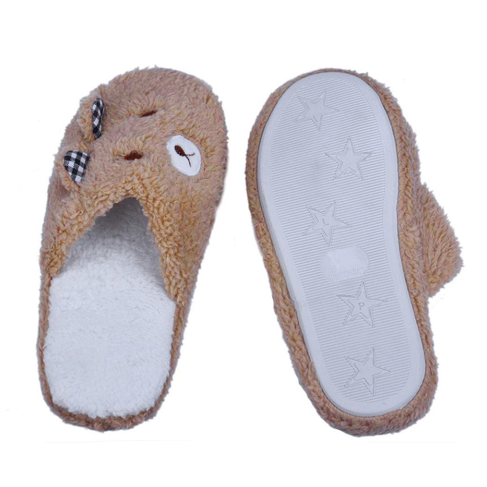 Women Lovely Bear Pattern Soft Sole Cotton-padded Slippers Winter Indoor Shoes