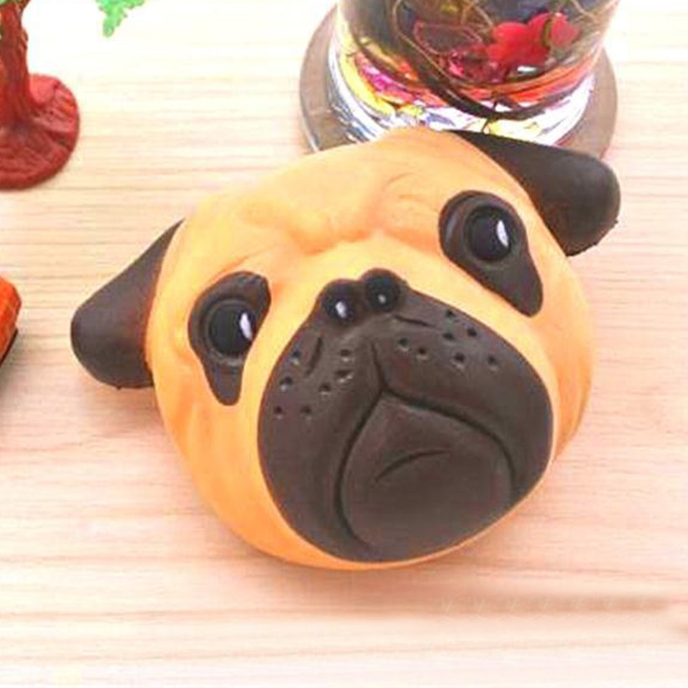 Funny Bulldog Head Simulation Squishy Slow Rising Toy Stress Reliever Xmas Gift