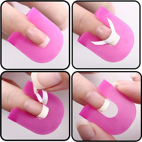 26 Pcs Nail Polish Edge Anti-Flooding Template Clips + 1 Pc Sticker Tool Set