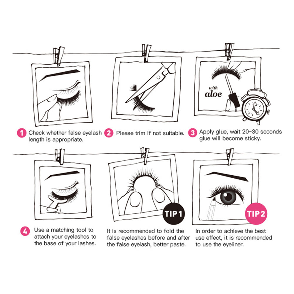 3 Pairs Mink Hair Imitation Thick False Eyelashes Natural Curly Lashes Extension