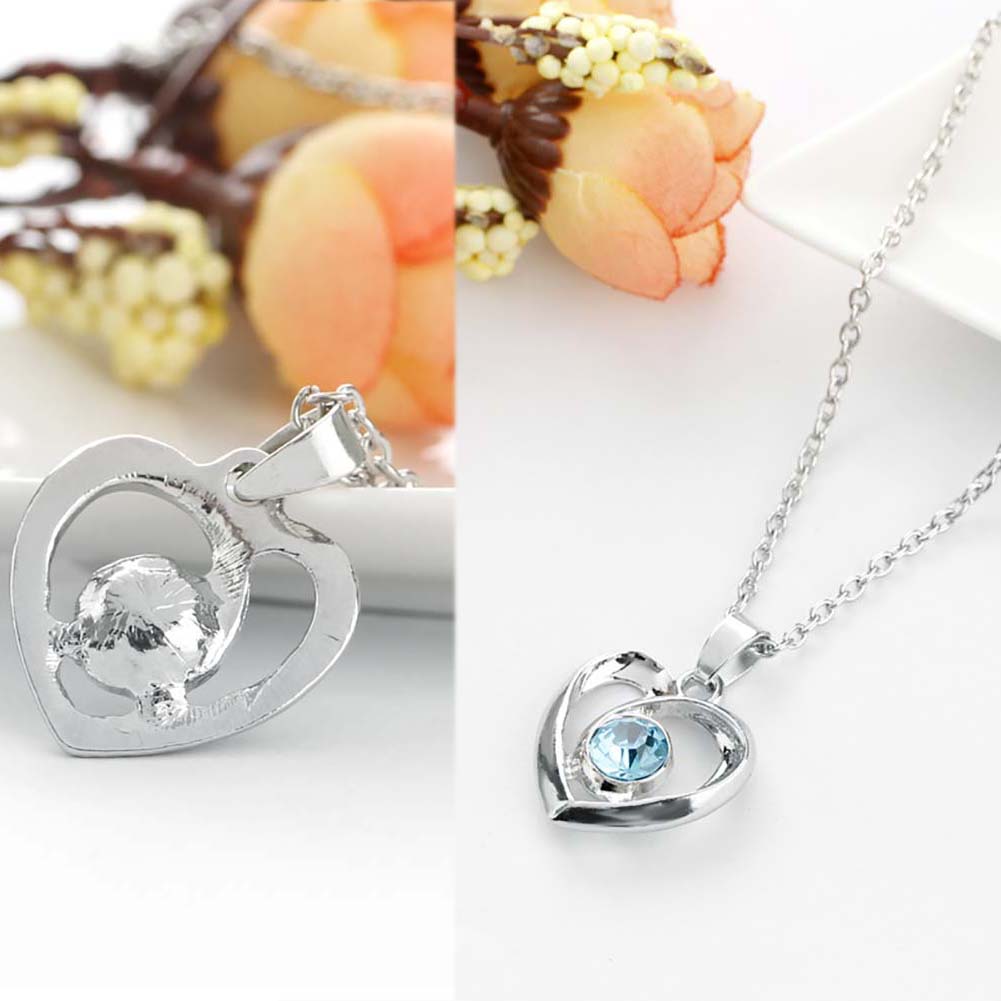 Fashion Hollow Rhinestone Heart Pendant Women Adjustable Chain Necklace Jewelry