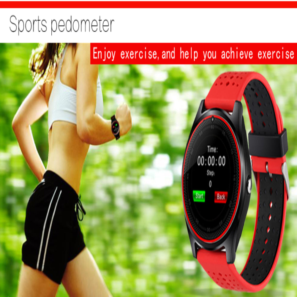 Bluetooth Smart Watch V9 With Camera Smartwatch Pedometer Health Sport MP3 Clock Hours Men Women Smartwatch For Android