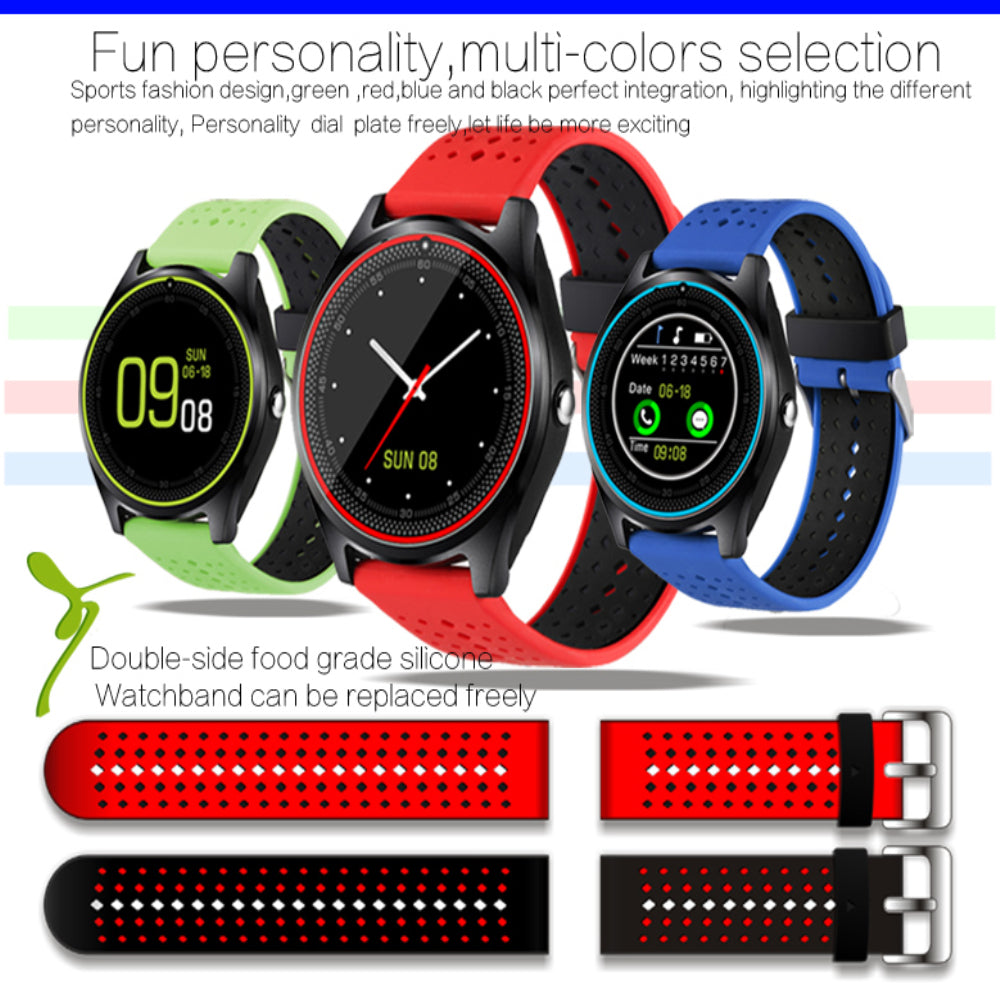Bluetooth Smart Watch V9 With Camera Smartwatch Pedometer Health Sport MP3 Clock Hours Men Women Smartwatch For Android