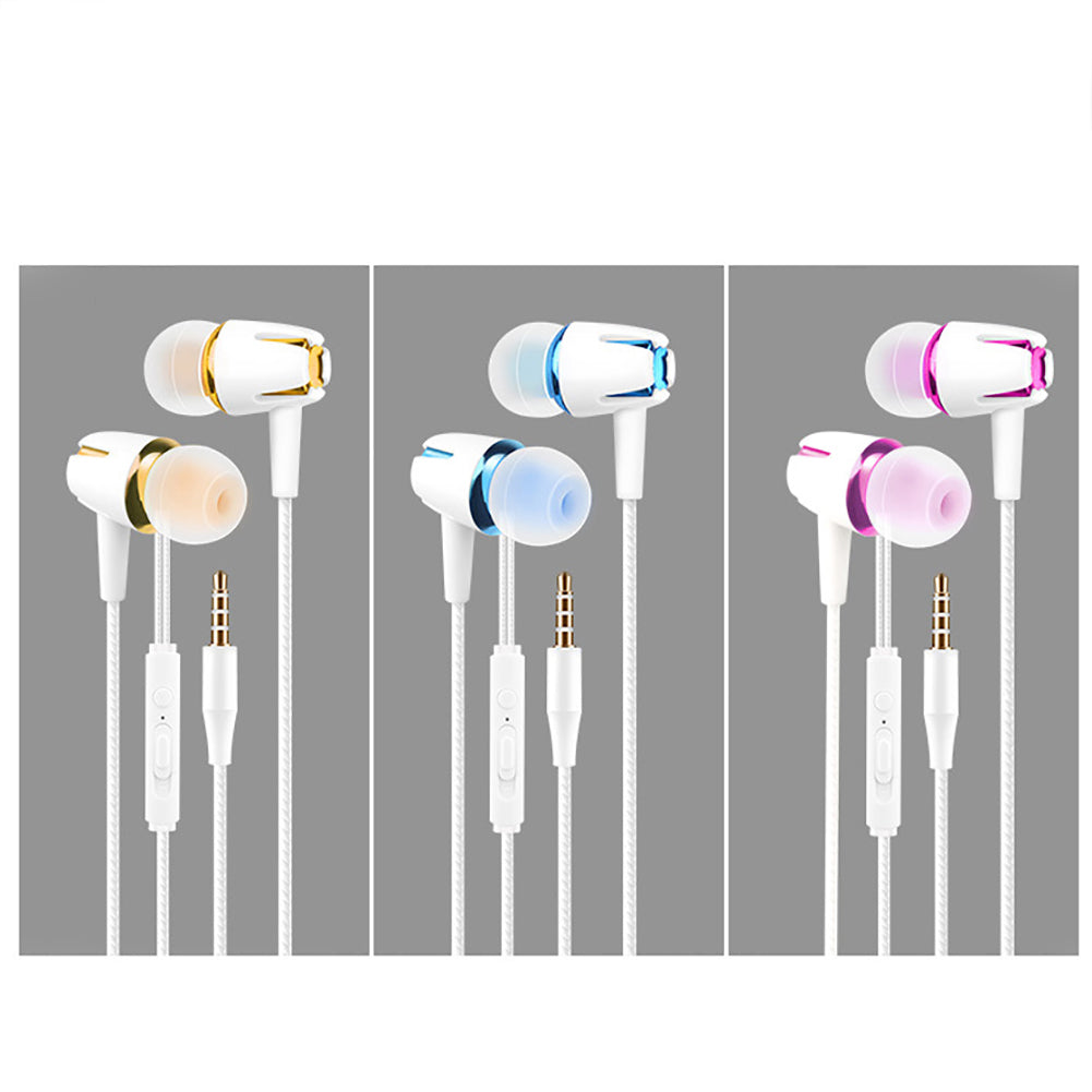 Fashion Threaded Cable Heavy Bass Stereo Music In-ear Headset Earphone with Mic