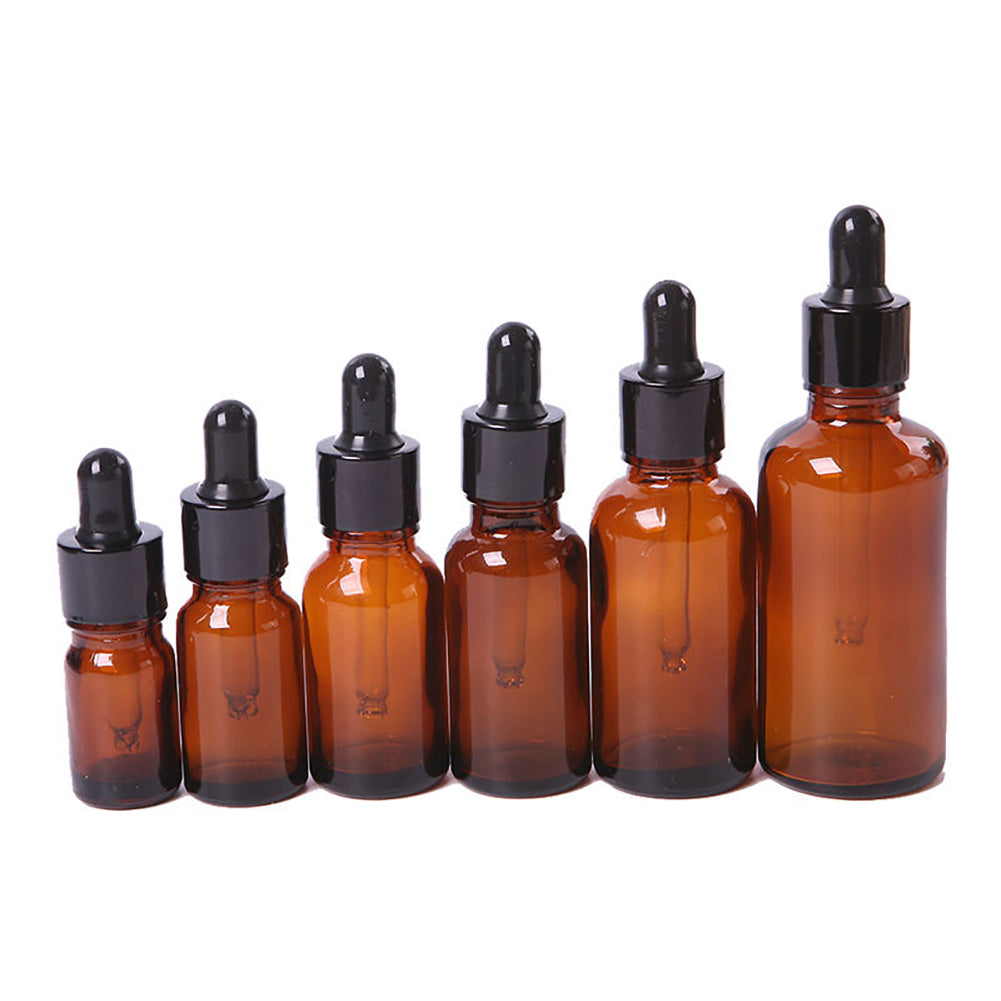 5ml-100ml Mini Amber Glass Liquid Reagent Pipette Bottle Eye Dropper Empty