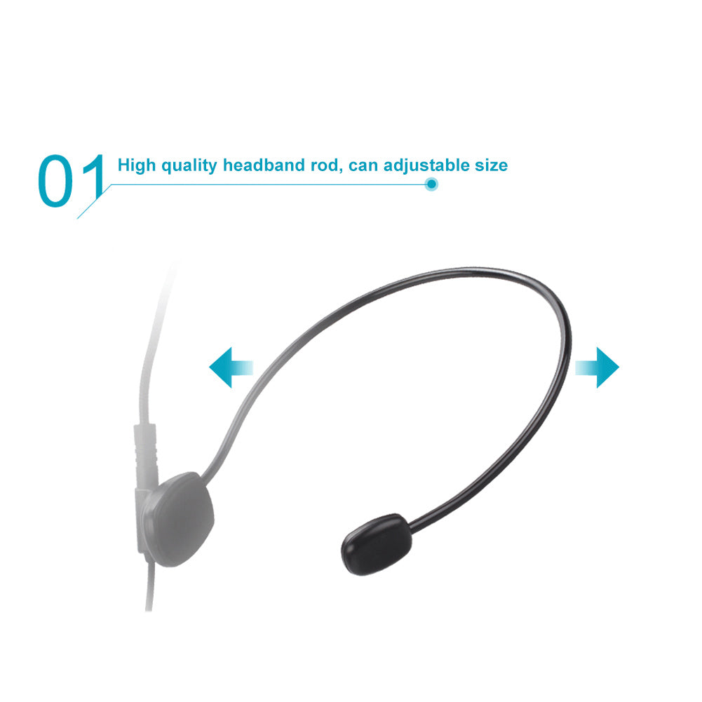 3.5mm Flexible Wired Headset Microphone Mic for Speaker Teaching Voice Amplifier