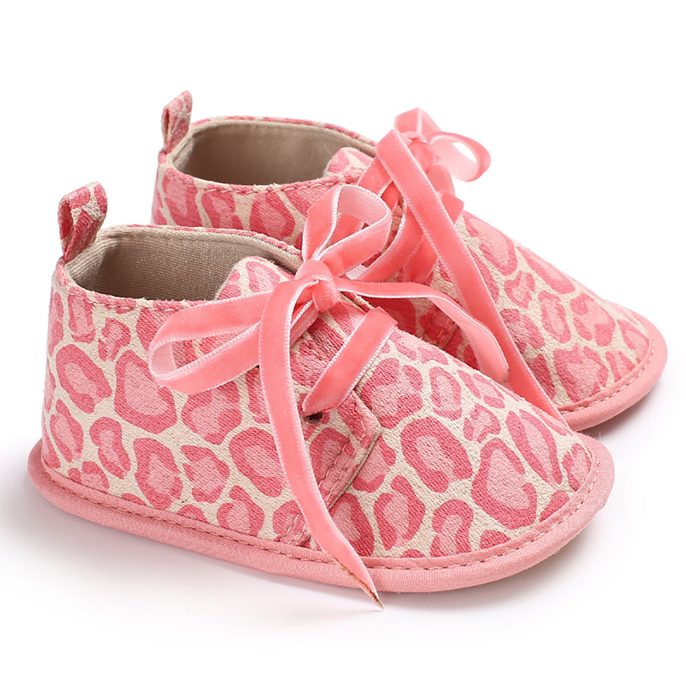Baby Toddler Boy Girl Leopard Print Canvas Anti-Slip Sneakers Walking Shoes Crib
