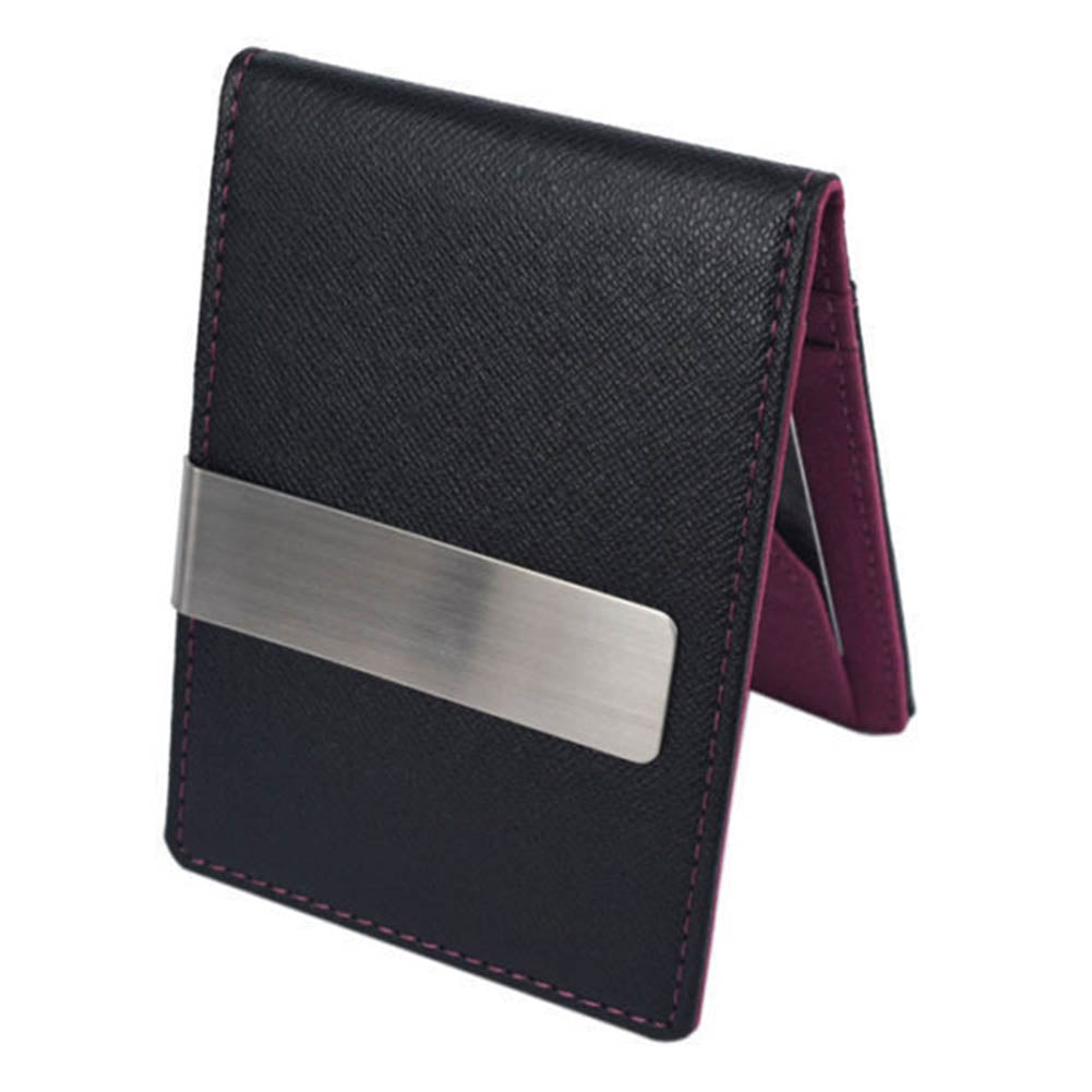 Men's Faux Leather Money Clip Slim Wallet ID Credit Card Storage Holder Purse