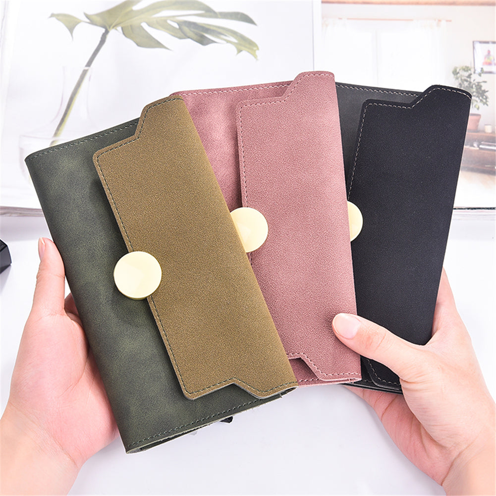Fashion Matte Trifold Women Long Wallet Coin Purse Card Holder Hand Strap Clutch