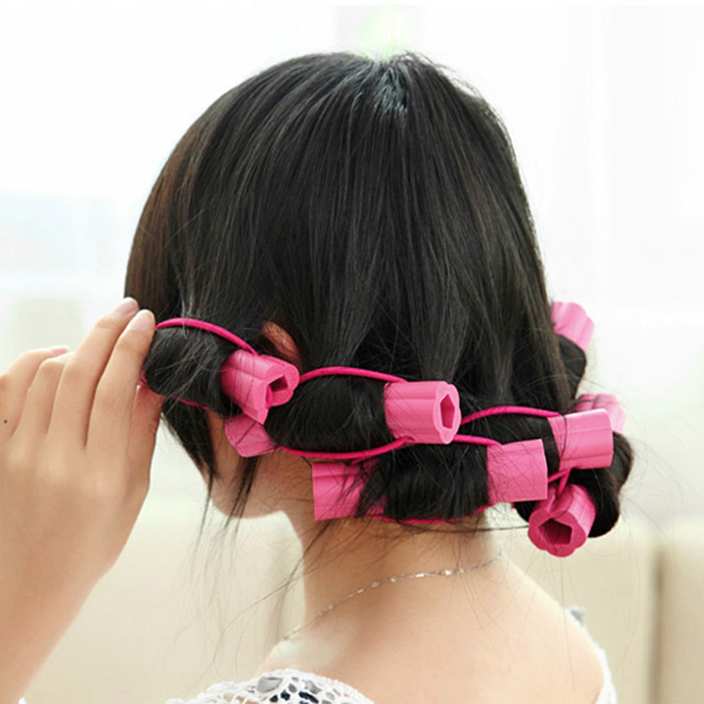 6Pcs Women Flower Design Sponge Hair Curler Maker Roller Rods Salon DIY Tool