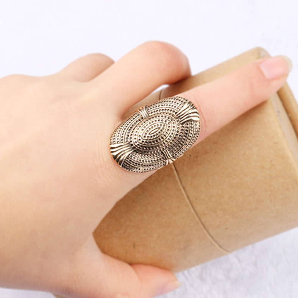 Creative Exaggerate Mesh Holes Design Alloy Finger Ring Men Women Jewelry Gift