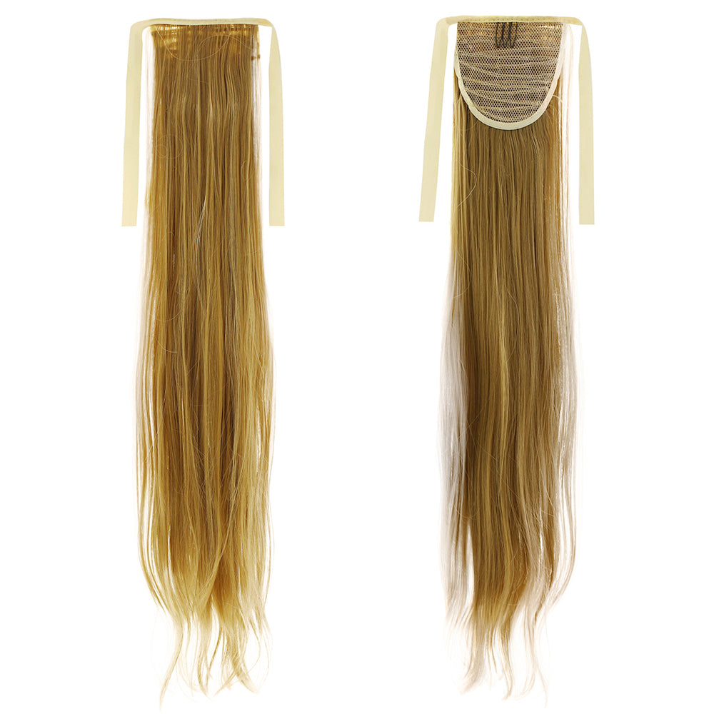 Long Straight Curly Ponytail Hair Extension Wrap Around Ribbon Clip-in Hairpiece