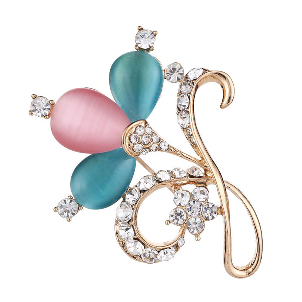 Faux Opal Rhinestones Tulip Jewelry Women Girls Fashion Scarf Shawl Brooch Pin