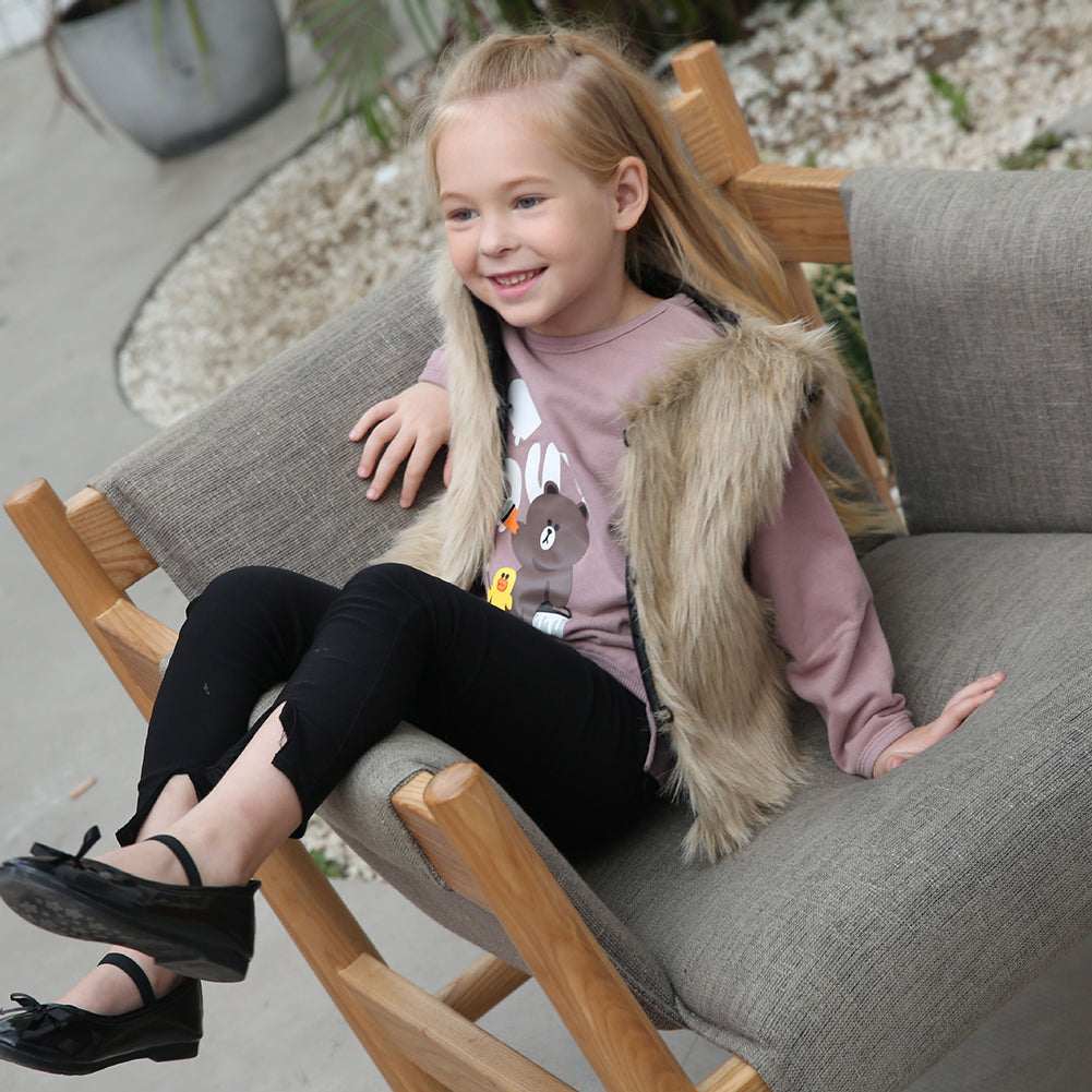 Children Kids Unisex Sleeveless Vest Winter Outwear Coat Faux Fur Baby Jacket