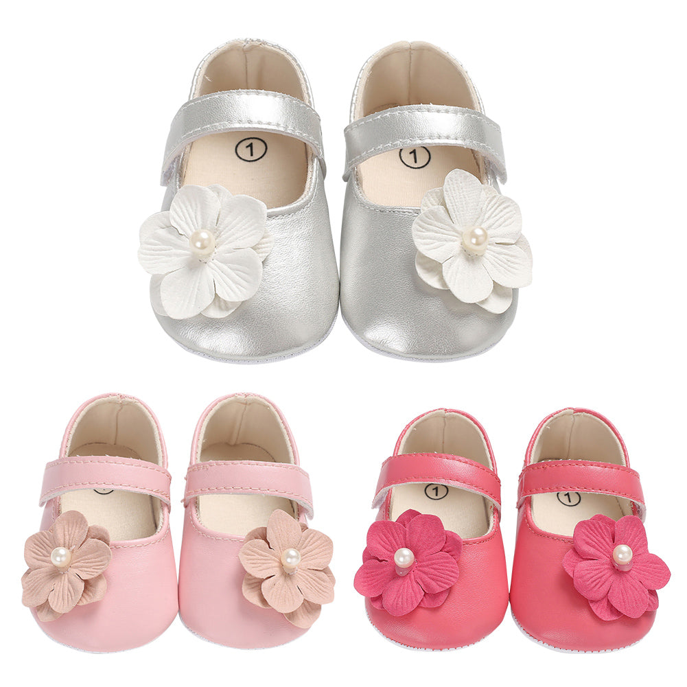 Cute Baby Girls Infants Autumn Flower Shoes Prewalker Footwear First Walker