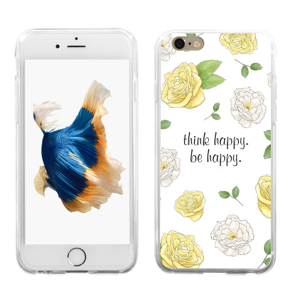 Think Happy Flower Phone Case Cover for iPhone X 8 Samsung S8 Huawei P9 Xiaomi