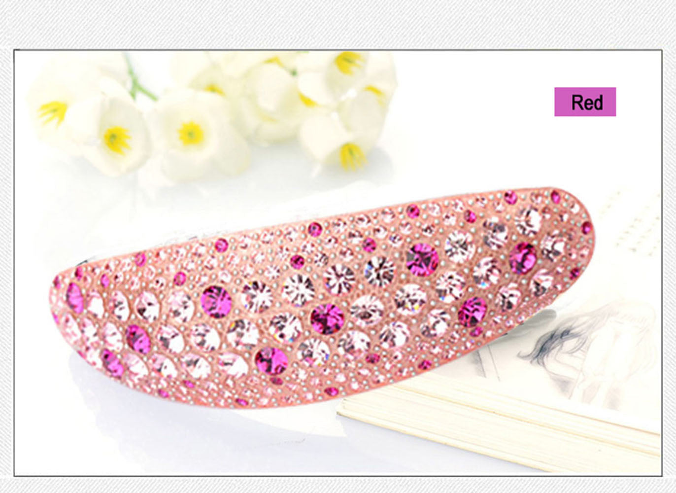 Hair Accessories manufactures Acetate Cellulose Rhinestone Moon hair clips Retail for Ladies Hair Barrette gift Free Shipping