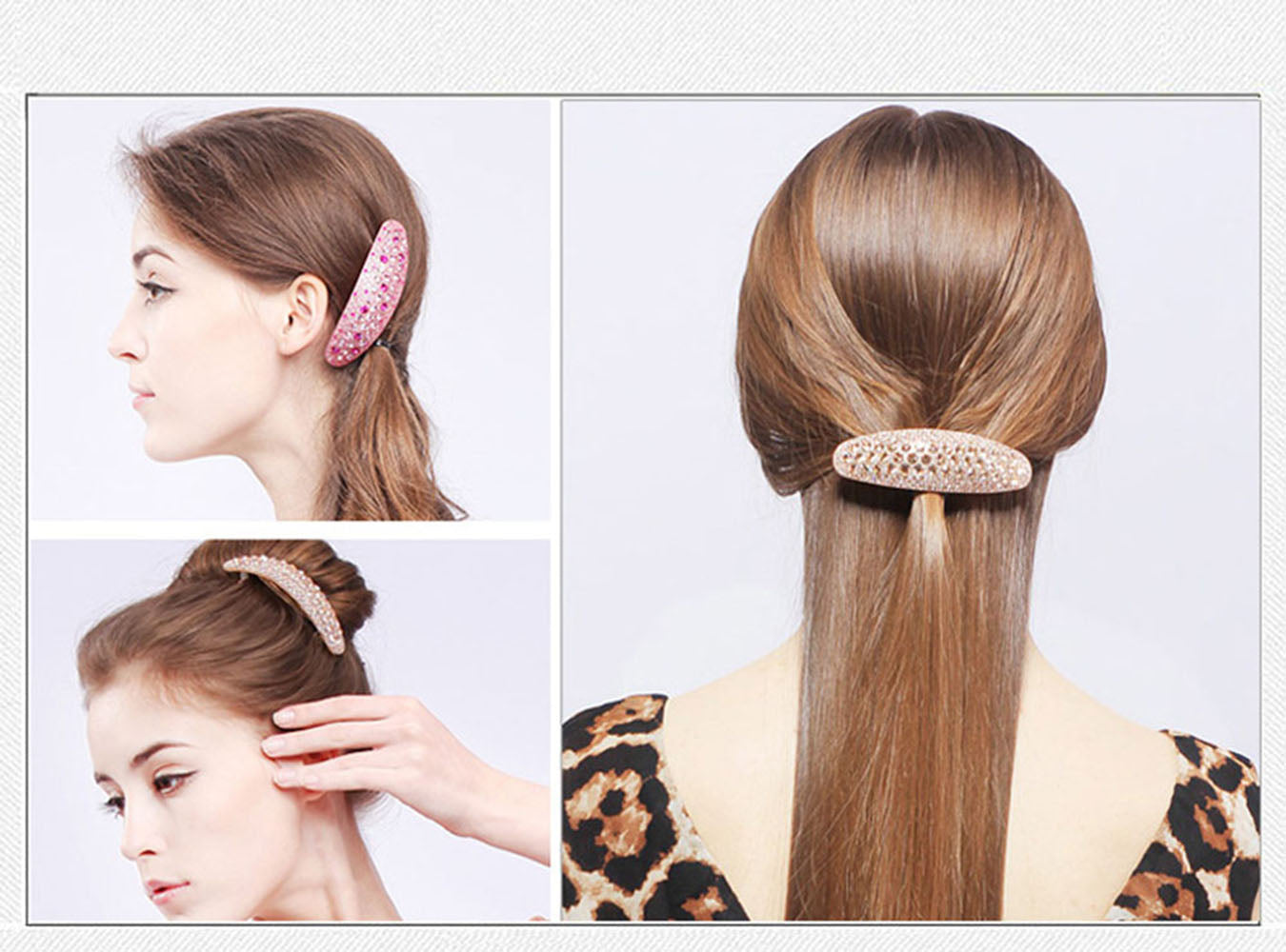 Hair Accessories manufactures Acetate Cellulose Rhinestone Moon hair clips Retail for Ladies Hair Barrette gift Free Shipping