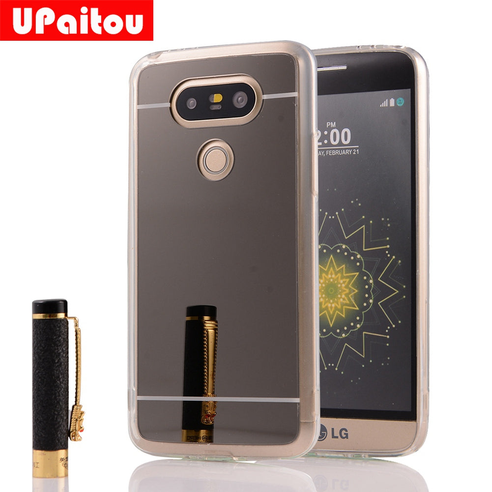 for LG G5  H850 H820 Dual H860N Mirror TPU Phone Case Soft Back Cover Luxury Texture Skin Mobile Phone Shell