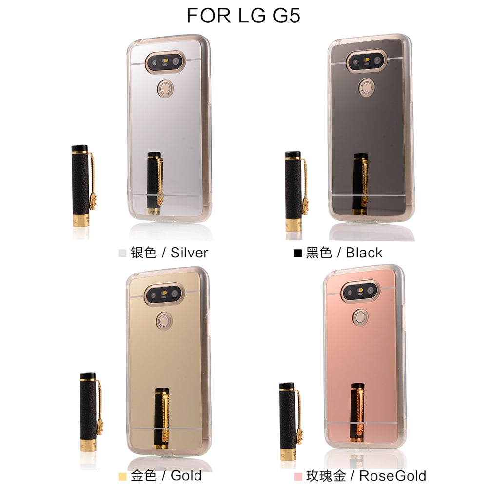 for LG G5  H850 H820 Dual H860N Mirror TPU Phone Case Soft Back Cover Luxury Texture Skin Mobile Phone Shell