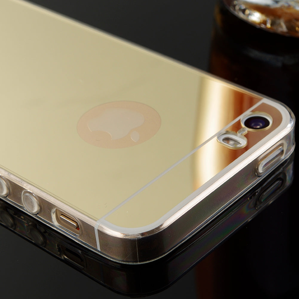 for Apple iPhone 5 5S 5C Mirror TPU Phone Case Soft Back Cover Luxury Texture Skin Mobile Phone Shell
