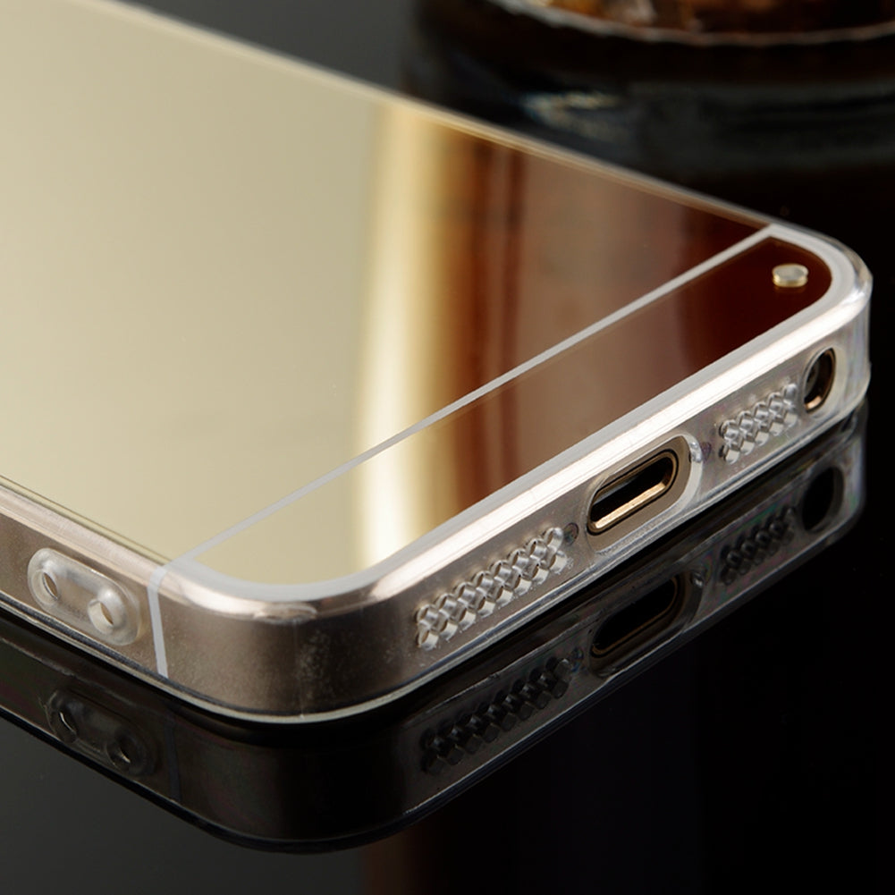 for Apple iPhone 5 5S 5C Mirror TPU Phone Case Soft Back Cover Luxury Texture Skin Mobile Phone Shell