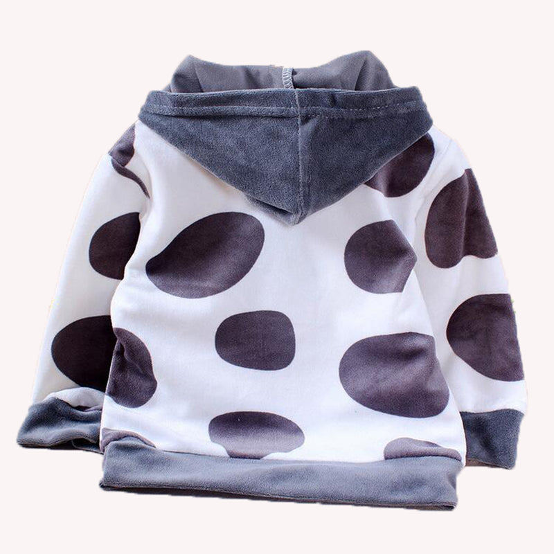 Baby Girls Clothing Cartoon Rabbit Cow Newborn Boy Brand Velvet Hooide + Pants Twinset Kids Infant Sport Suit