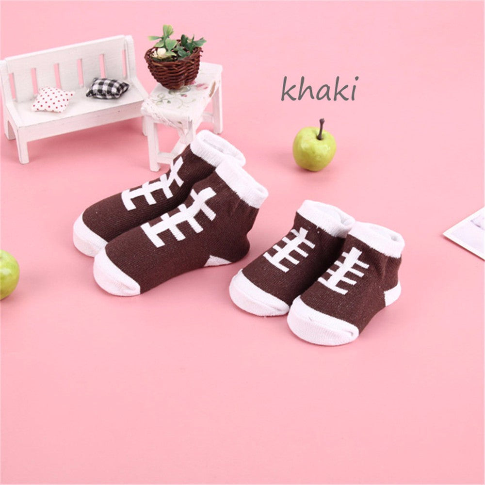 Children Lovely Kids Baby Cotton Socks Shoelaces Style Anti Slip Short Socks Shoes 0-12 Month WM0052