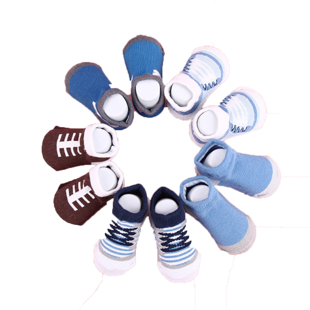 Children Lovely Kids Baby Cotton Socks Shoelaces Style Anti Slip Short Socks Shoes 0-12 Month WM0052