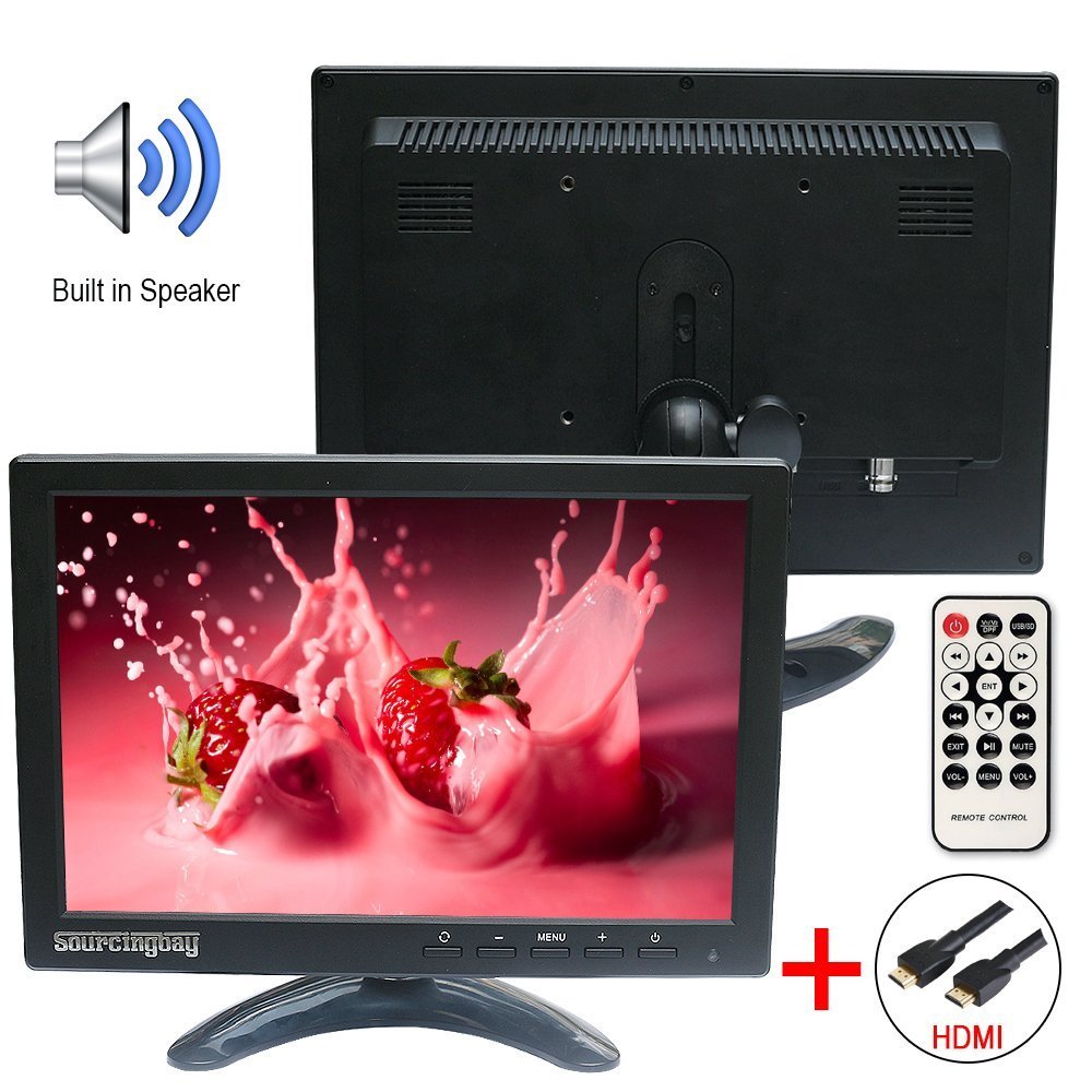 Mini 10 inch CCTV LCD Monitor for Security Surveillance System,Support HDMI/BNC/VGA/Video/Audio,1280*800,16:9