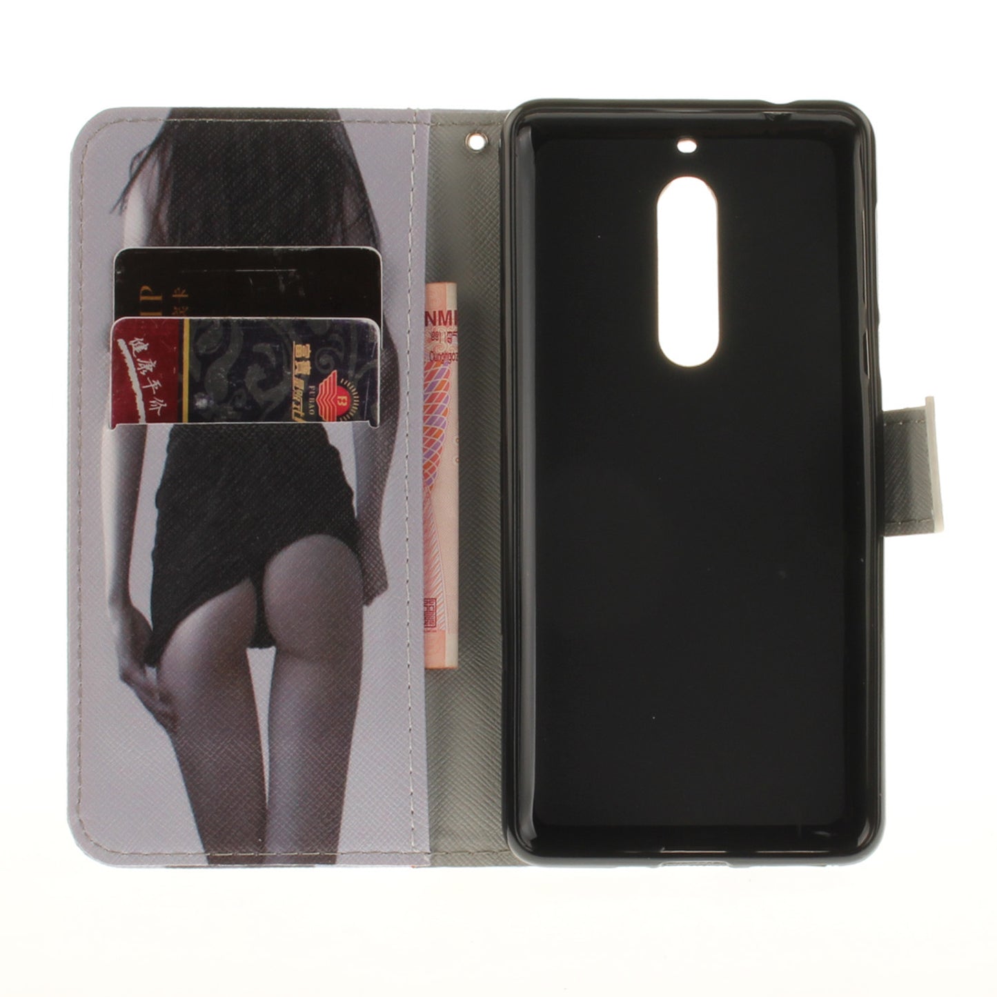 Nokia 5 Case Pattern Printed Flip Magnetic Wallet Card Slot Soft Protective Cover for Nokia 5