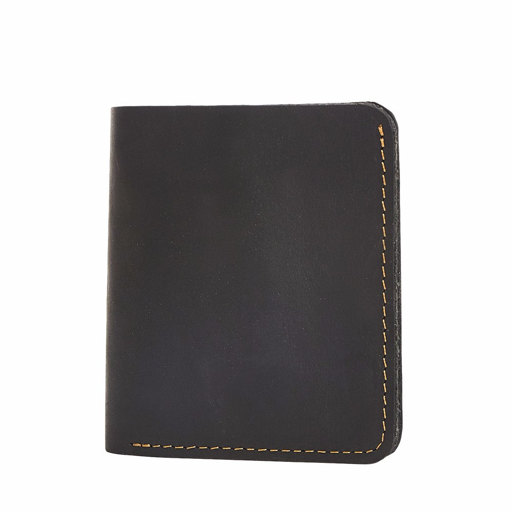 Slim RFID Credit Card Holder Mini Crazy Horse Genuine Leather Male Purse