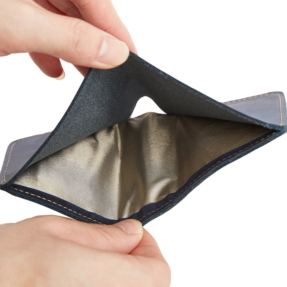 Slim RFID Credit Card Holder Mini Crazy Horse Genuine Leather Male Purse