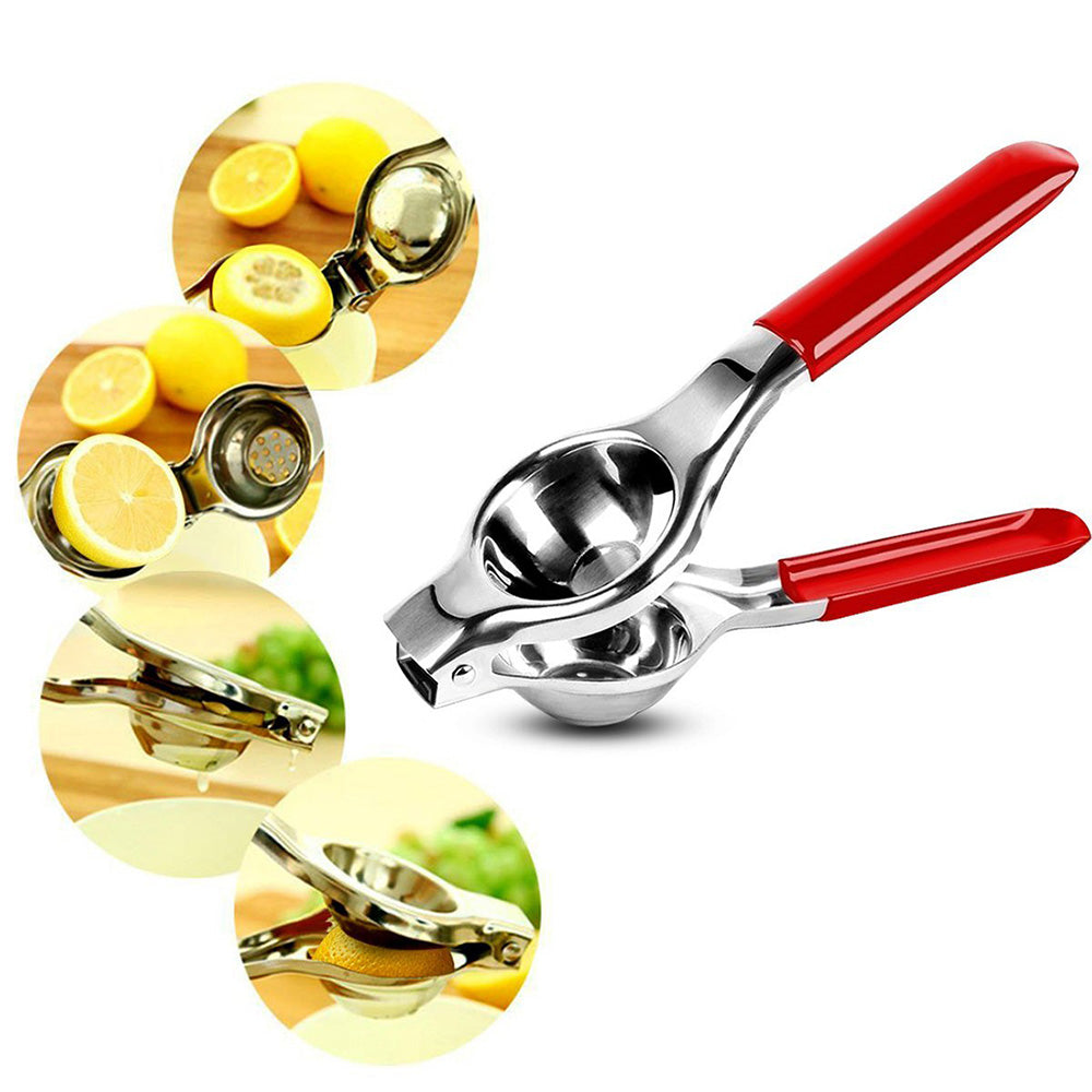 Stainless Steel Lemon Squeezer - Lime Juicer with Ergonomic Silicone Handles with Premium Quality