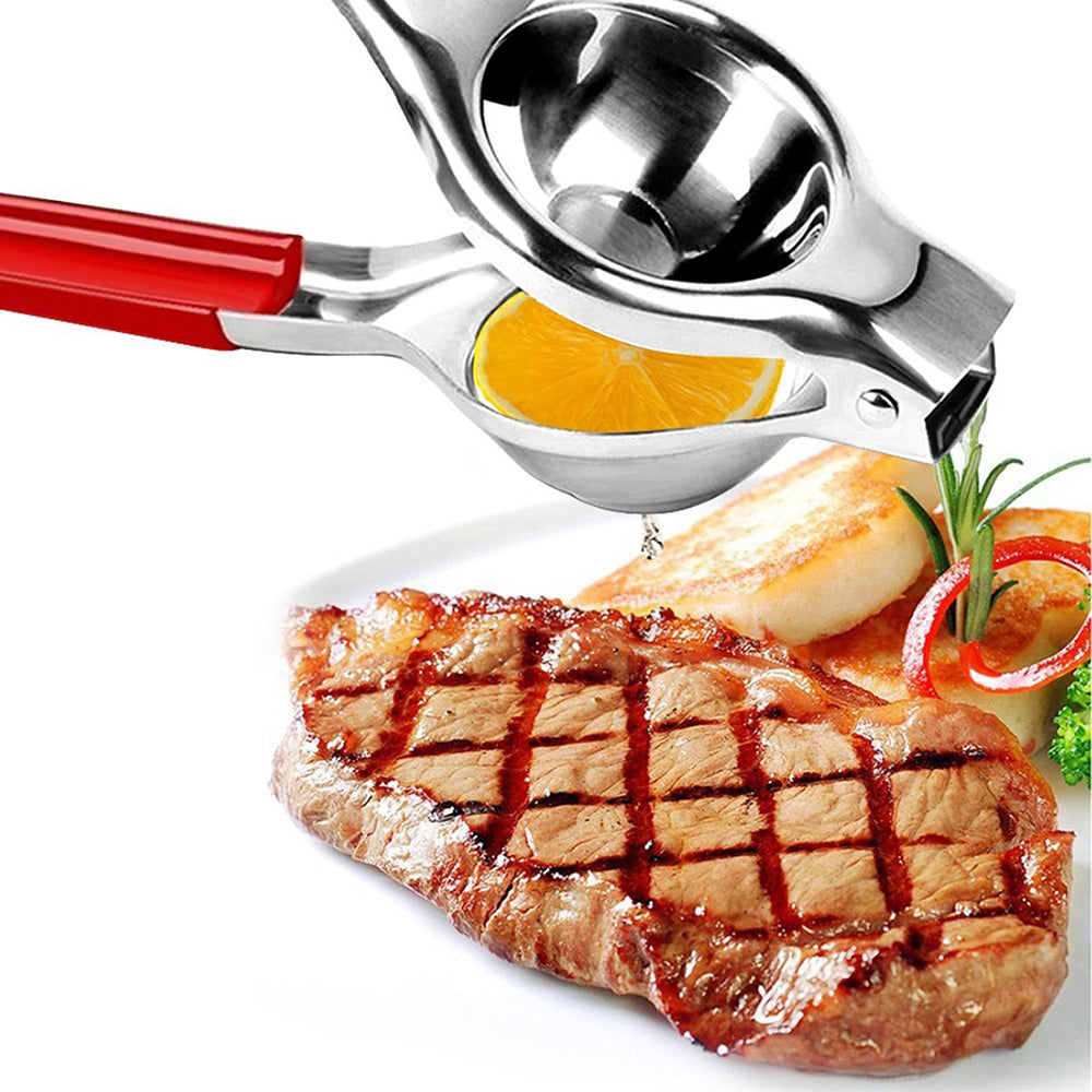 Stainless Steel Lemon Squeezer - Lime Juicer with Ergonomic Silicone Handles with Premium Quality