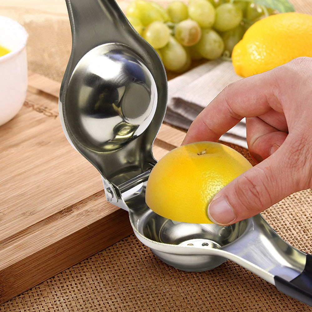 Stainless Steel Lemon Squeezer - Lime Juicer with Ergonomic Silicone Handles with Premium Quality