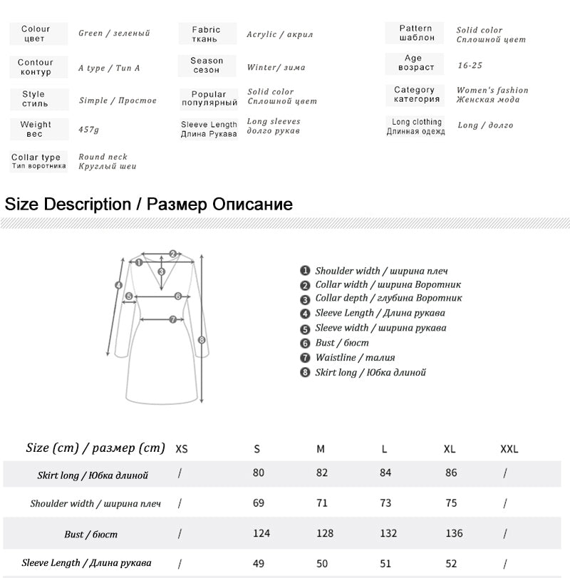 Eternal Show Loose Long Sweater Dress Women Pullover Plus Size Warm Robe Pull Oversize Sweater Thick Women Winter Dress 70N0511