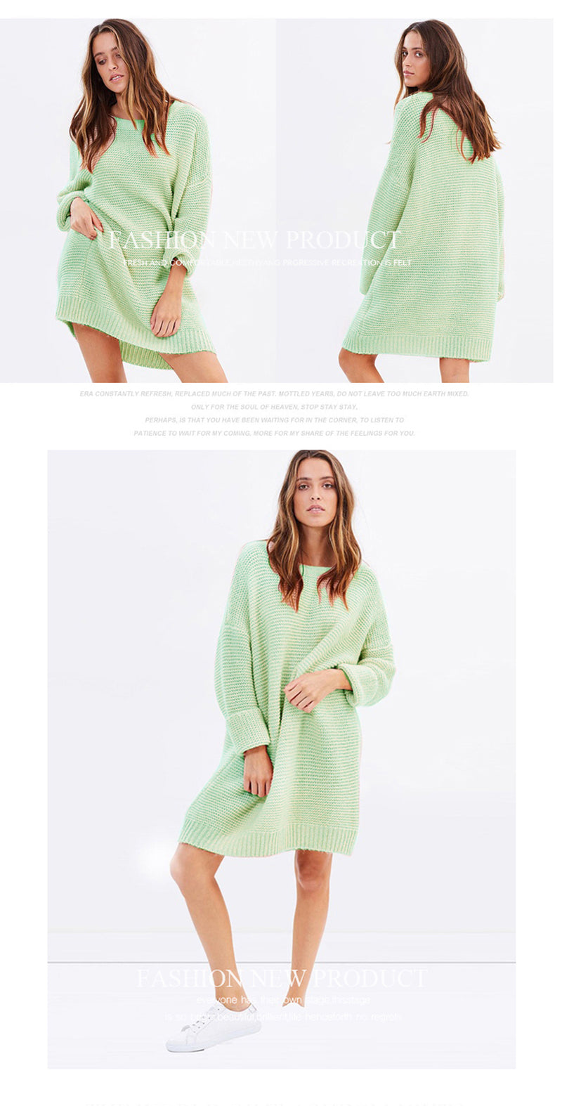 Eternal Show Loose Long Sweater Dress Women Pullover Plus Size Warm Robe Pull Oversize Sweater Thick Women Winter Dress 70N0511