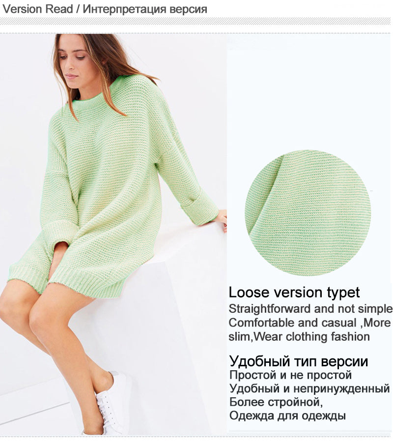 Eternal Show Loose Long Sweater Dress Women Pullover Plus Size Warm Robe Pull Oversize Sweater Thick Women Winter Dress 70N0511