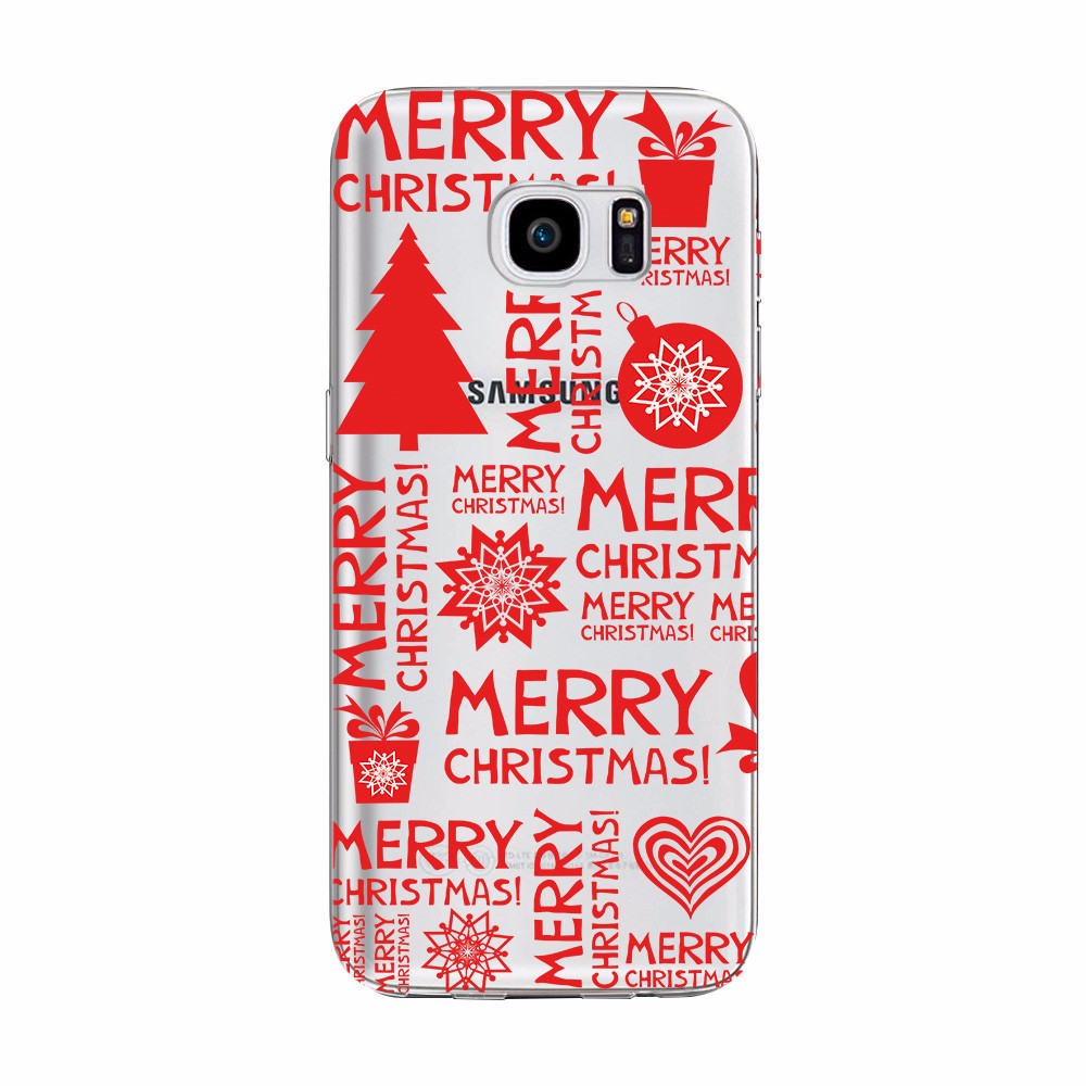 for Samsung Galaxy S5 S6 S7 edge S8 Plus Note 4 5 8 Christmas Gifts Phone Cases Soft TPU Transparent Clear Shell