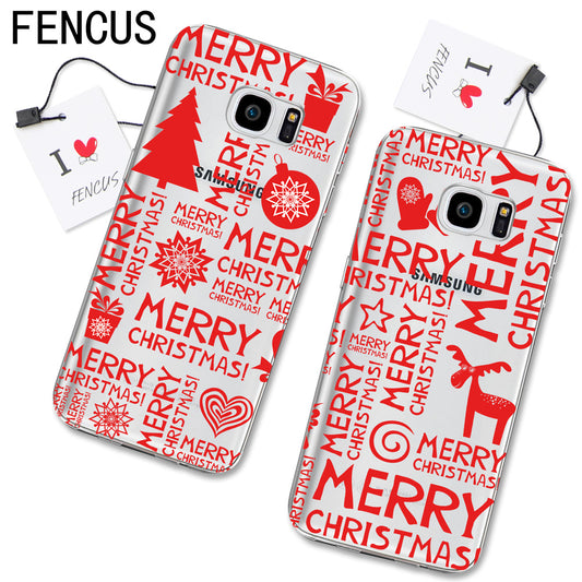 for Samsung Galaxy S5 S6 S7 edge S8 Plus Note 4 5 8 Christmas Gifts Phone Cases Soft TPU Transparent Clear Shell