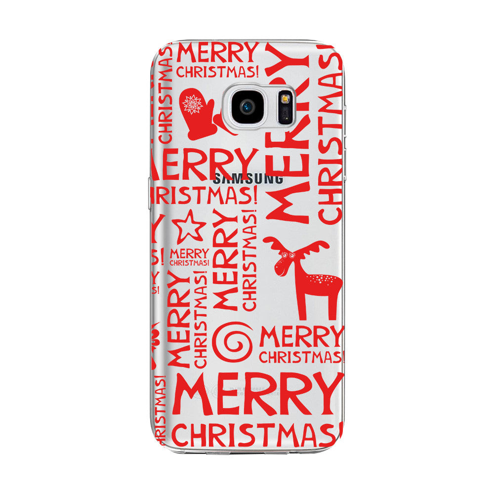for Samsung Galaxy S5 S6 S7 edge S8 Plus Note 4 5 8 Christmas Gifts Phone Cases Soft TPU Transparent Clear Shell