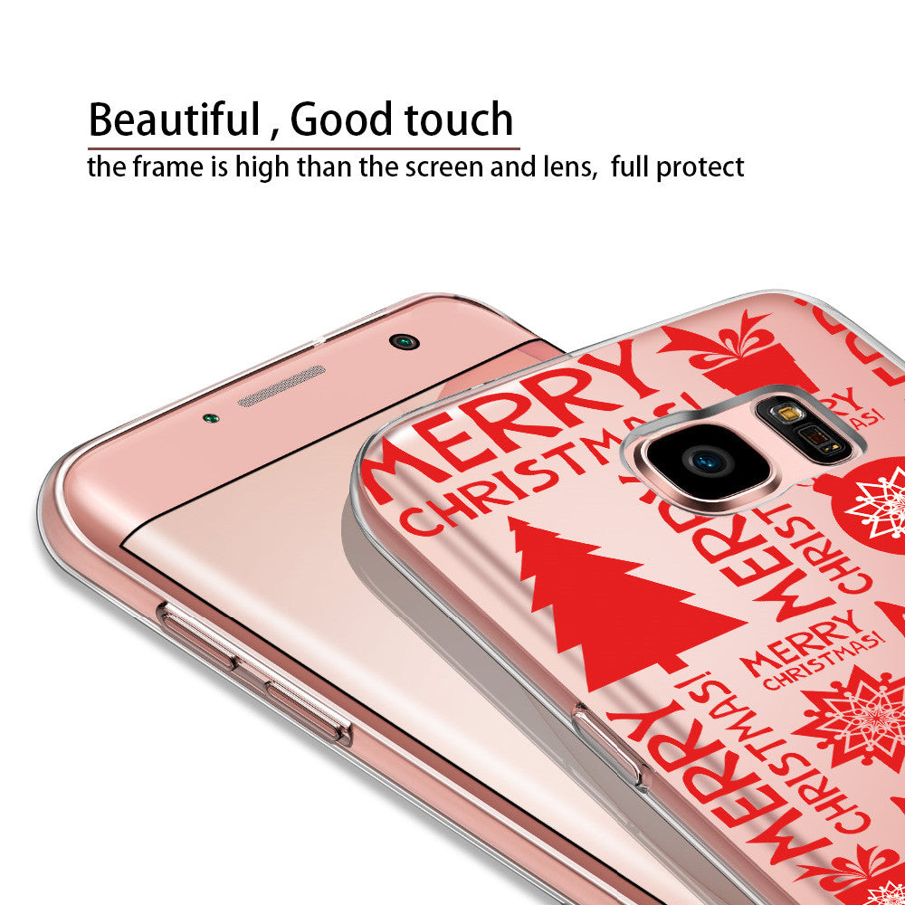 for Samsung Galaxy S5 S6 S7 edge S8 Plus Note 4 5 8 Christmas Gifts Phone Cases Soft TPU Transparent Clear Shell