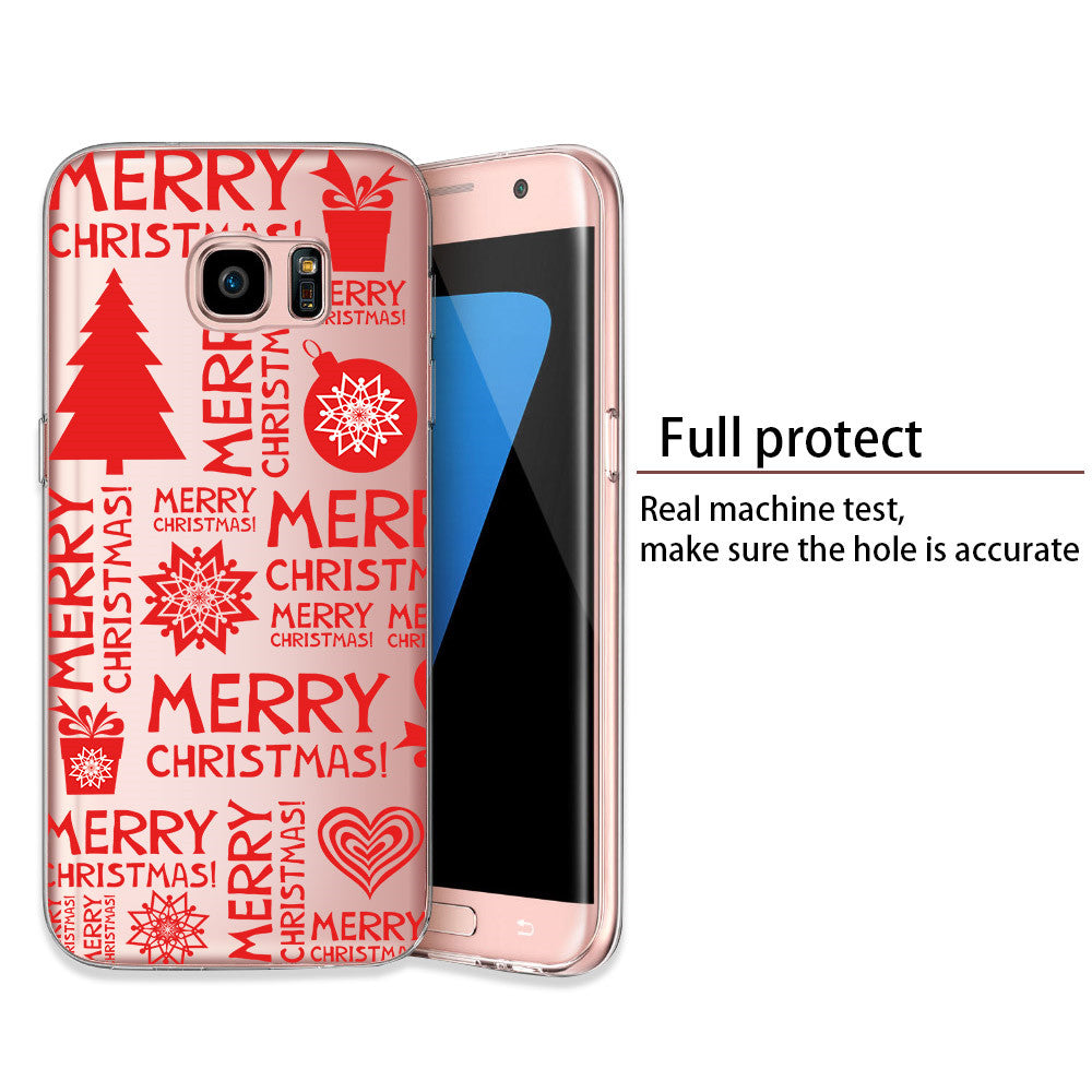 for Samsung Galaxy S5 S6 S7 edge S8 Plus Note 4 5 8 Christmas Gifts Phone Cases Soft TPU Transparent Clear Shell
