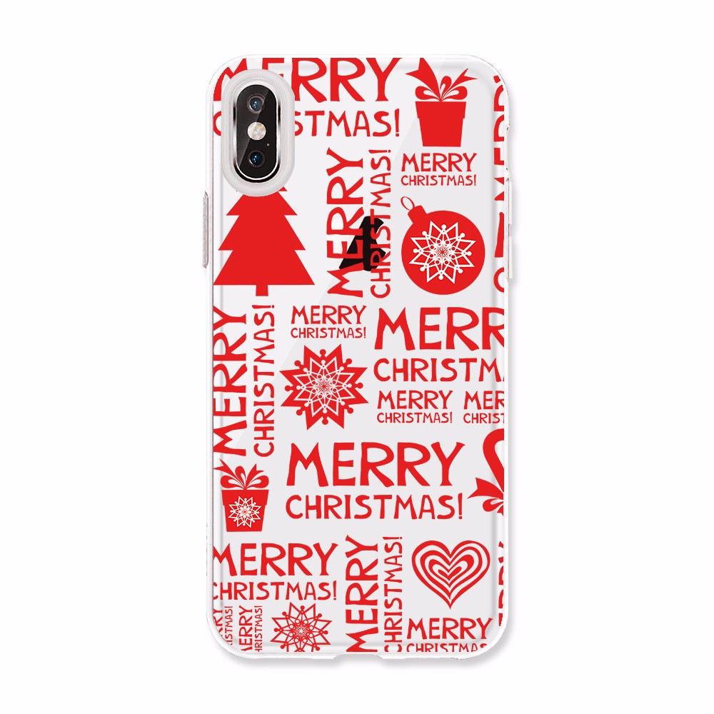 For IPhone 5C 5 5s SE 6 6s 7 Plus 8 X Phone Cases Merry Christmas Santa Claus New Year Soft TPU Transparent Back Cover