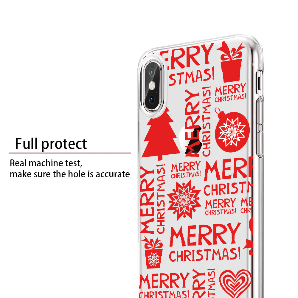For IPhone 5C 5 5s SE 6 6s 7 Plus 8 X Phone Cases Merry Christmas Santa Claus New Year Soft TPU Transparent Back Cover