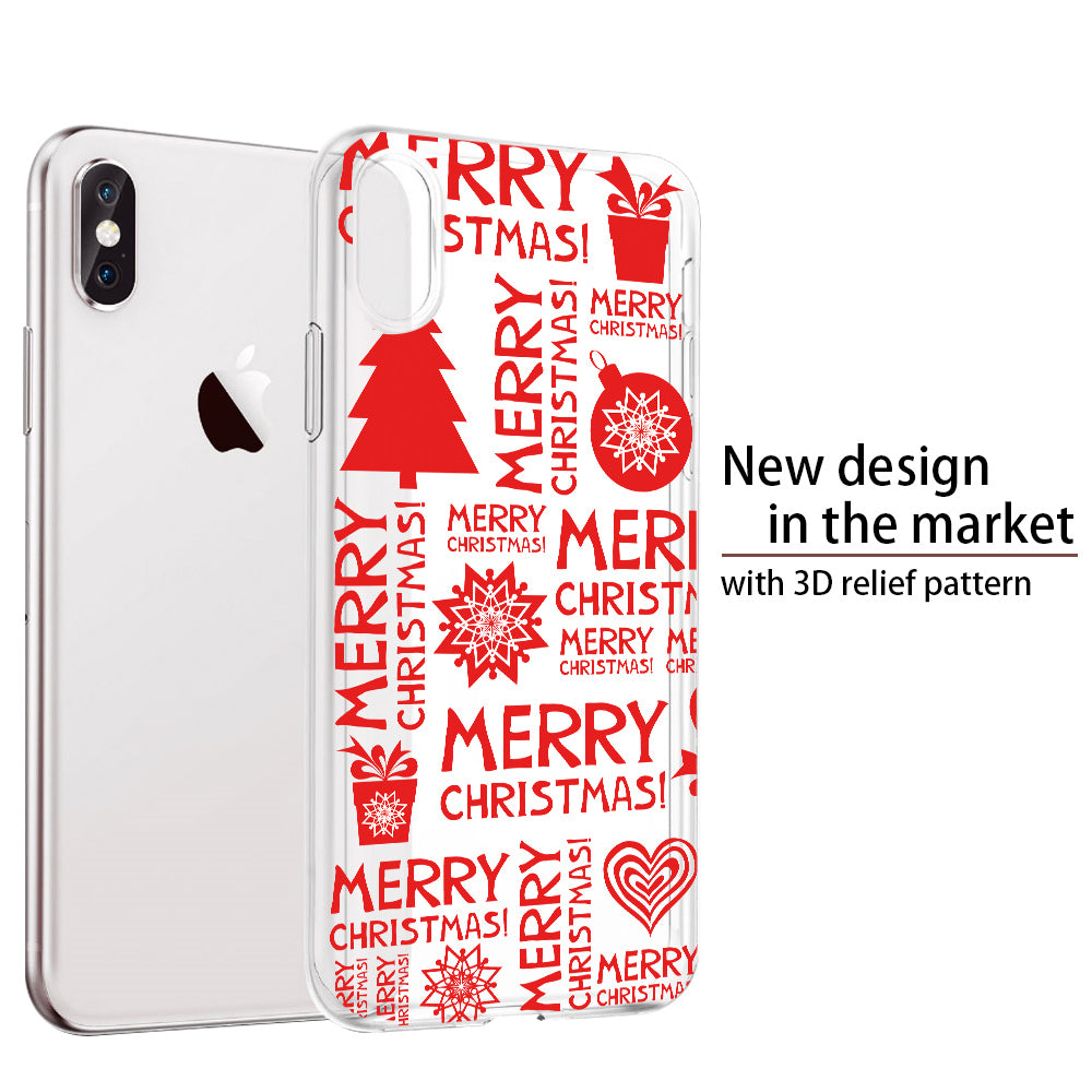 For IPhone 5C 5 5s SE 6 6s 7 Plus 8 X Phone Cases Merry Christmas Santa Claus New Year Soft TPU Transparent Back Cover
