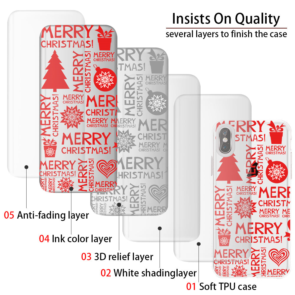 For IPhone 5C 5 5s SE 6 6s 7 Plus 8 X Phone Cases Merry Christmas Santa Claus New Year Soft TPU Transparent Back Cover